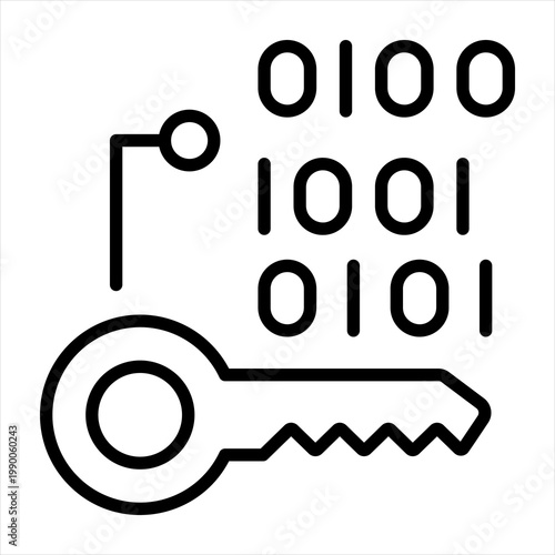 Encryption Single Icon Line Black