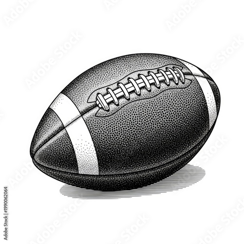 American football ball on white background.