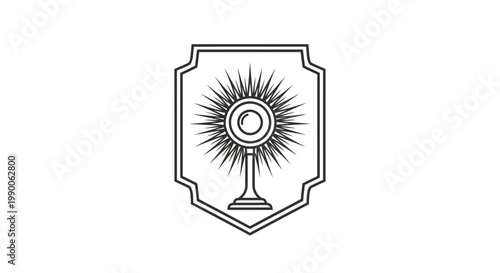Religious Monstrance Icon Emblem Symbol Line Art