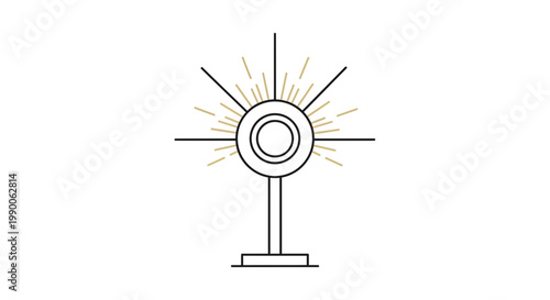 Religious Monstrance Icon, Eucharistic Adoration, Catholic Symbol, Gold Rays