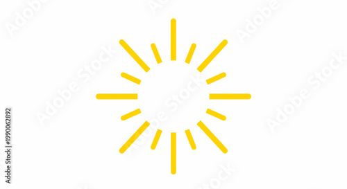 Bright yellow sunburst graphic on white background