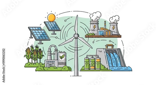 Renewable energy sources and industry.