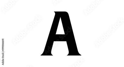 Bold serif capital letter A vector illustration isolated on white