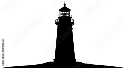Minimalist Lighthouse Building Silhouette Vector Illustration