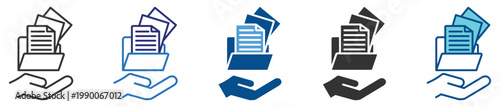 Data Collection icon set multiple style collection