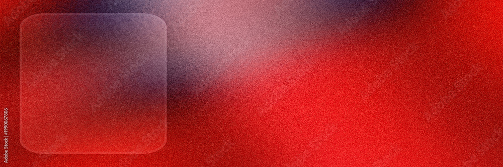 Fototapeta premium Intense red and dark gradient background featuring a faint frosted rectangle on the left, offering a dramatic, modern canvas for headlines, branding, or promotional graphics.