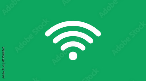 A white WiFi symbol on a green background represents internet connectivity.