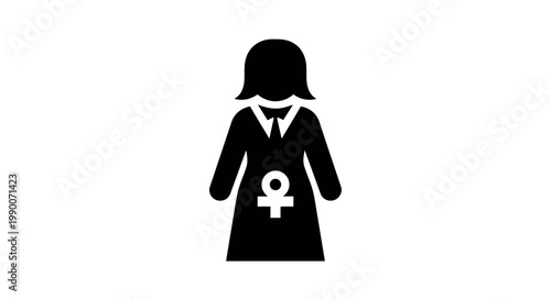 Female silhouette icon with gender symbol vector illustration