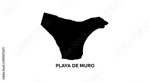 Playa de Muro Spain Black Map Silhouette Illustration