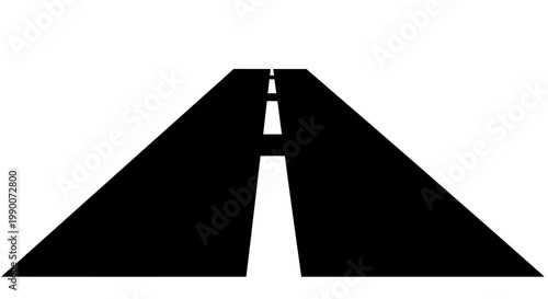 Straight Highway Road Vanishing into Distance Vector Illustration