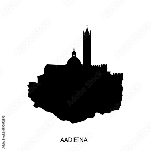 Italian Historical City Skyline Silhouette Vector Illustration