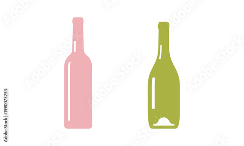 Collection of wine bottle icons with a simple, minimal look.