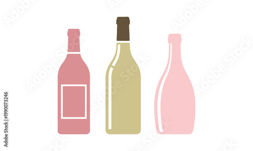 Simple vector collection of various wine bottle shapes.