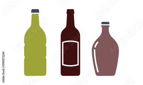Collection of single-use wine bottles illustrated as simple icons.