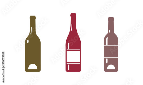Assorted disposable wine bottles shown as clean vector icons.