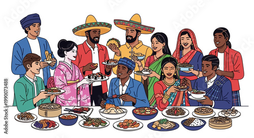 People eating traditional Mexican food together.