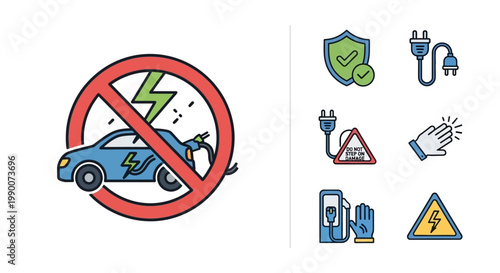 No Electric Vehicle Charging Allowed Sign.