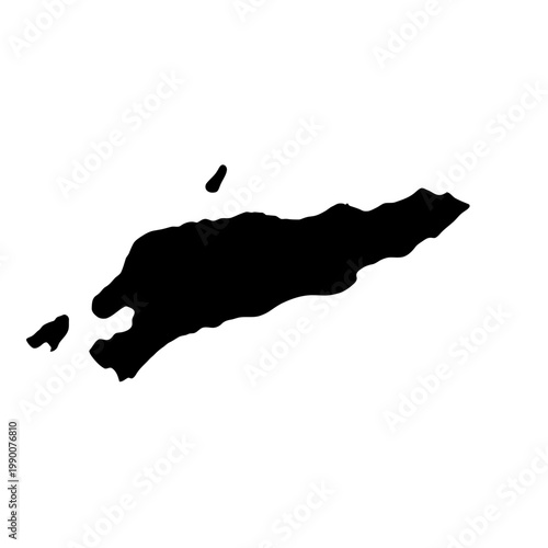 Black Silhouette Map of East Timor Illustration
