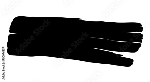 Black Paint Brush Stroke Vector Illustration on White Background