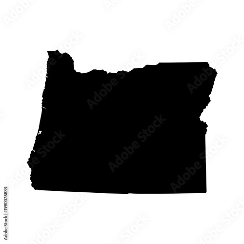 Oregon state map silhouette vector illustration isolated on white