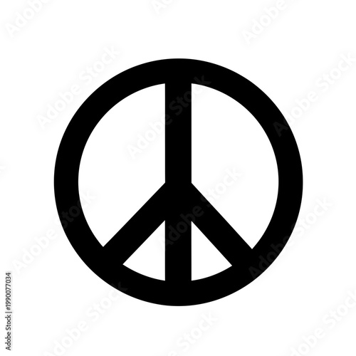 Minimalist black peace sign icon vector illustration