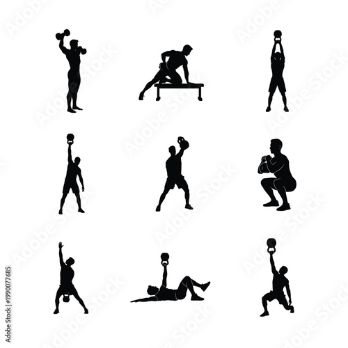 Dynamic Cheerleading and High Jump Silhouettes Artistic Performance and Aerial Athletic Poses