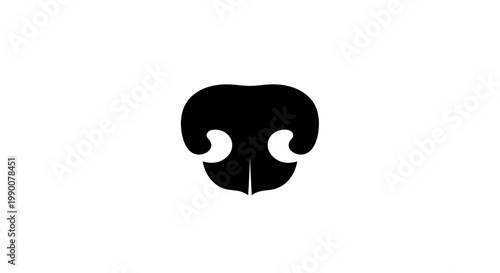 Stylized black animal nose silhouette vector illustration