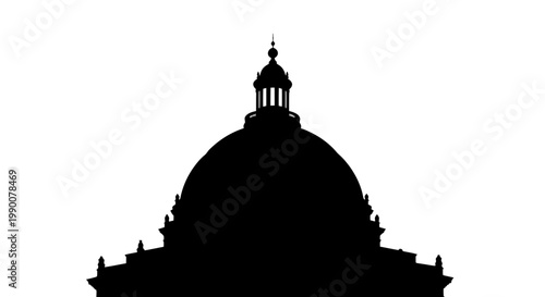 Silhouette vector illustration of a classic architectural dome