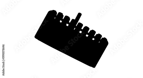 Black silhouette of a harmonica musical instrument icon