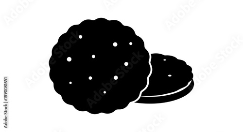 Sweet sandwich cookie and biscuit silhouette illustration