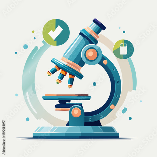 Microscope illustration for scientific research and analysis.