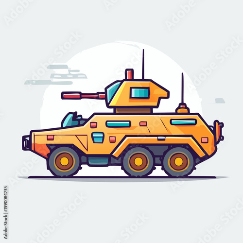 Modern Armored Military Vehicle Illustration.