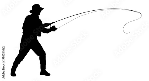 Man casting a fishing rod