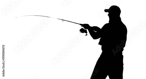 A man casting a fishing rod
