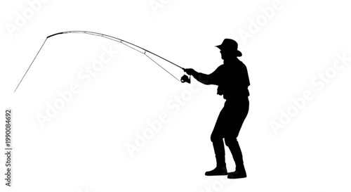 Man casting a fishing rod