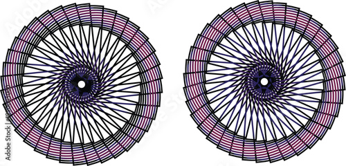 Geometric Circular Mandala Patterns with Radial Symmetry isolated on white background