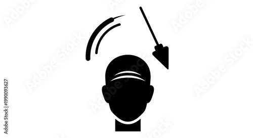 Silhouette of Head with Downward Arrow Indicating Decline