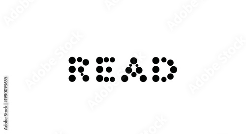 Minimalist Black Dot Pattern Forming the Word READ