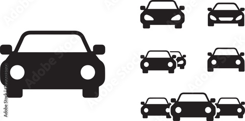 Minimal Car Icons Pack Vehicle Silhouette Collection Automotive Transport Symbols for Web App UI and Graphic Design