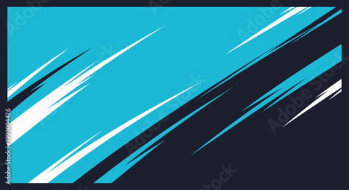 Abstract art features dynamic blue and black streaks moving swiftly.