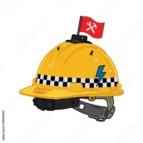 Embrace safety with style! This vibrant yellow hard hat reminds us that safety always comes first on the job.