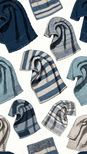 A Cozy Collection: Embrace the softness and style of these beautifully patterned towels, perfect for any bathroom or beach day.