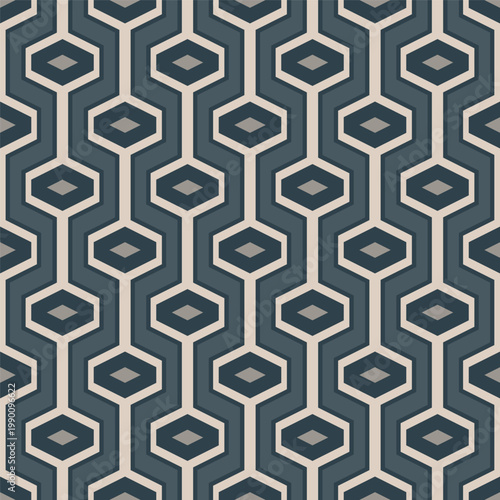 Geometric Seamless Diamond Pattern with Art Deco Style and Vintage Feel