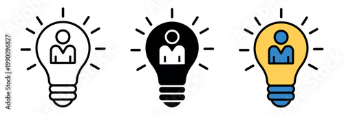 Initiative icon flat vector illustration showing leadership proactivity and action oriented mindset for business strategy management and self improvement design