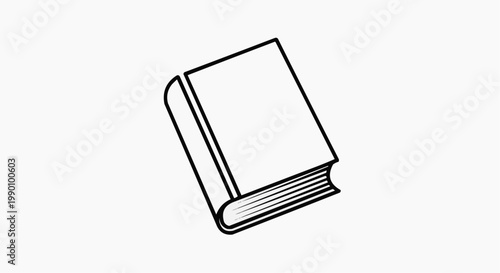 Blank book illustration on white background with copy space