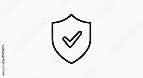 Free Download Shield icon with check mark on white background - GFXLoad