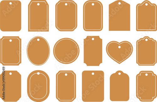 Wedding favor tag templates with frame and hole options