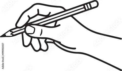 Hand holding pencil taking notes in meeting