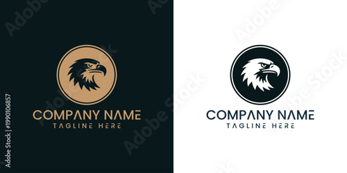 Eagle head logo design with company name and tagline and