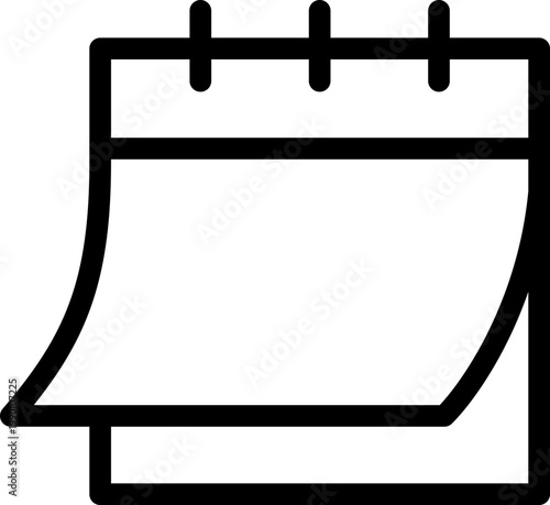 Black calendar icon - outline